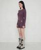 SETSETSET Striped Fold Waist Shorts Dark Purple