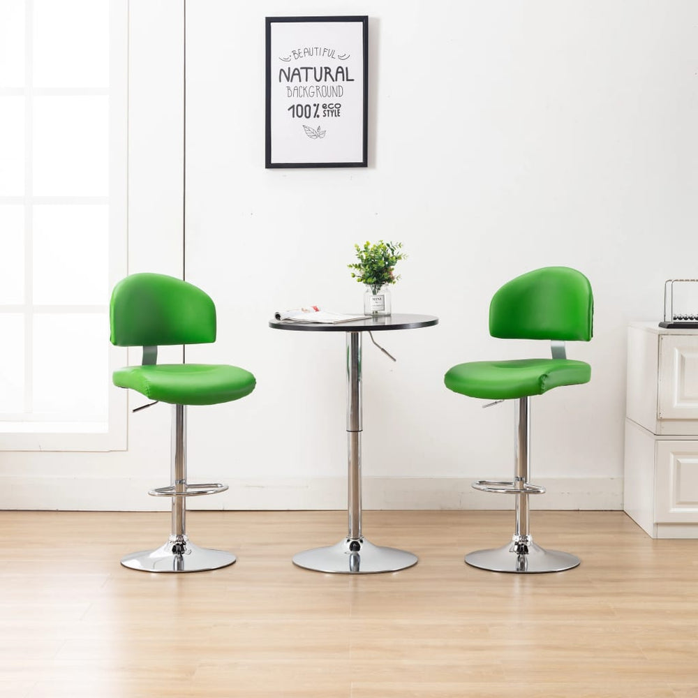 Bar Stools Set of 2 Faux Leather