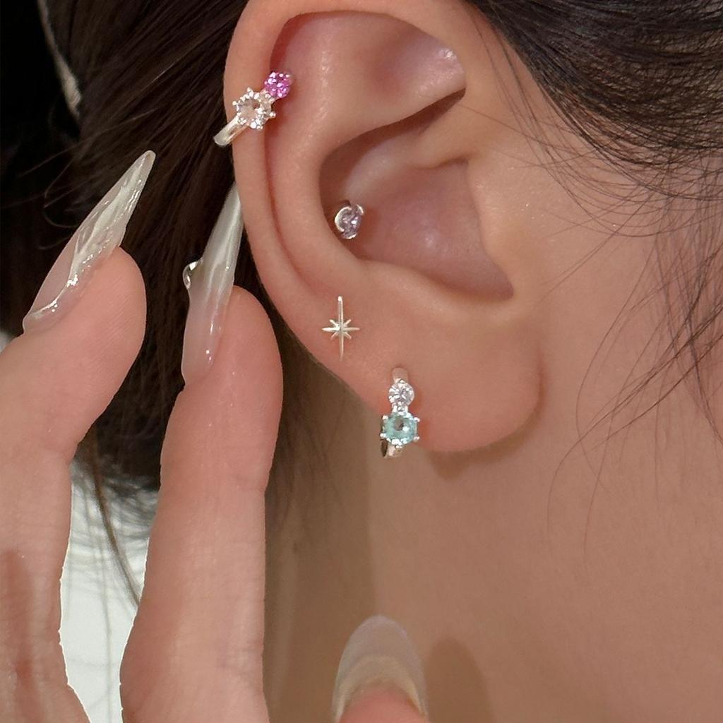 Neue Modische Elegante Zirkon Kreis Ohrringe Luxuriöse Süße Temperament Ohrstecker Exquisite Nischen Mode Schmuck Zubehör