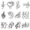 4 Bags Plastic Heat Transfer Film Stickers Set, for DIY T-Shirt, Musical Note, 86x85~108x0.2mm, About 12pcs/bag