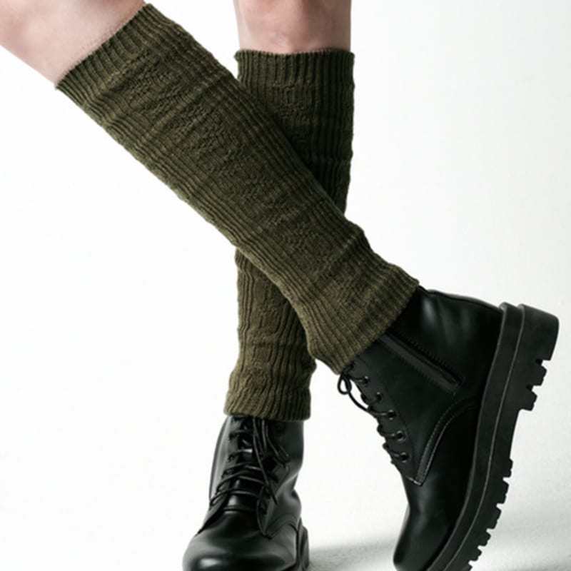 CITYPOPZ [CP] Knit leg warmer winter socks [KHAKI] Daily socks ver.