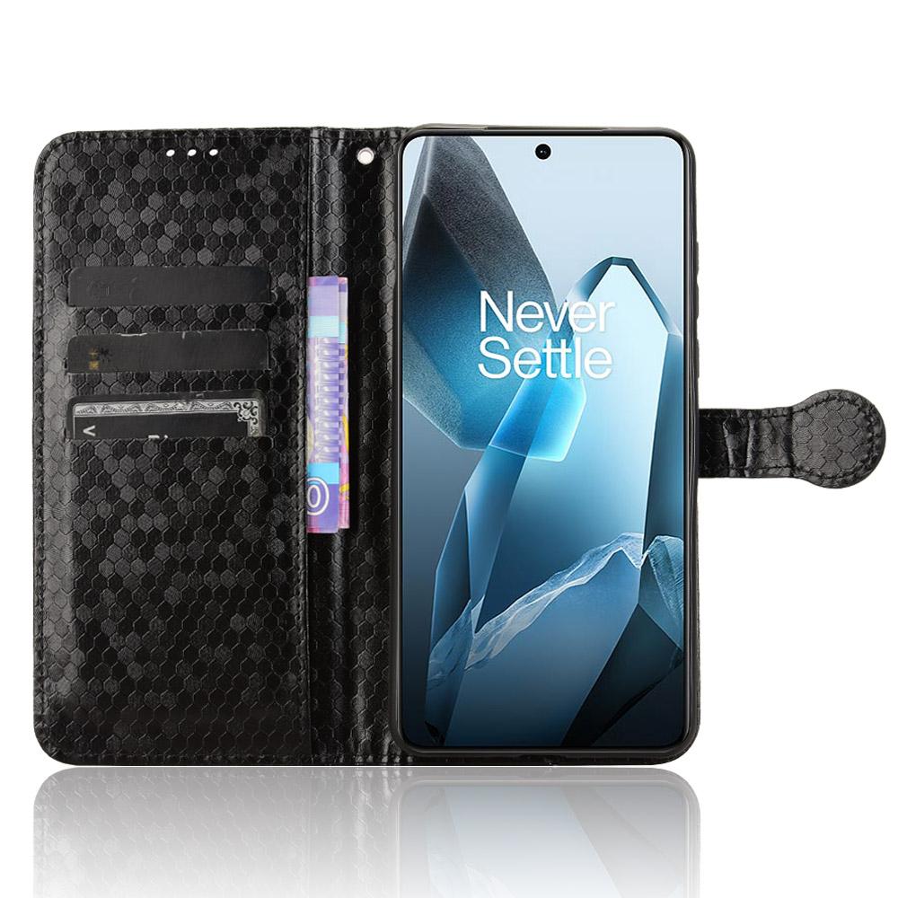 Etui portfelowe dla OnePlus 13 z wytłoczonym wzorem w kropki, pokrowiec na telefon ze skóry PU