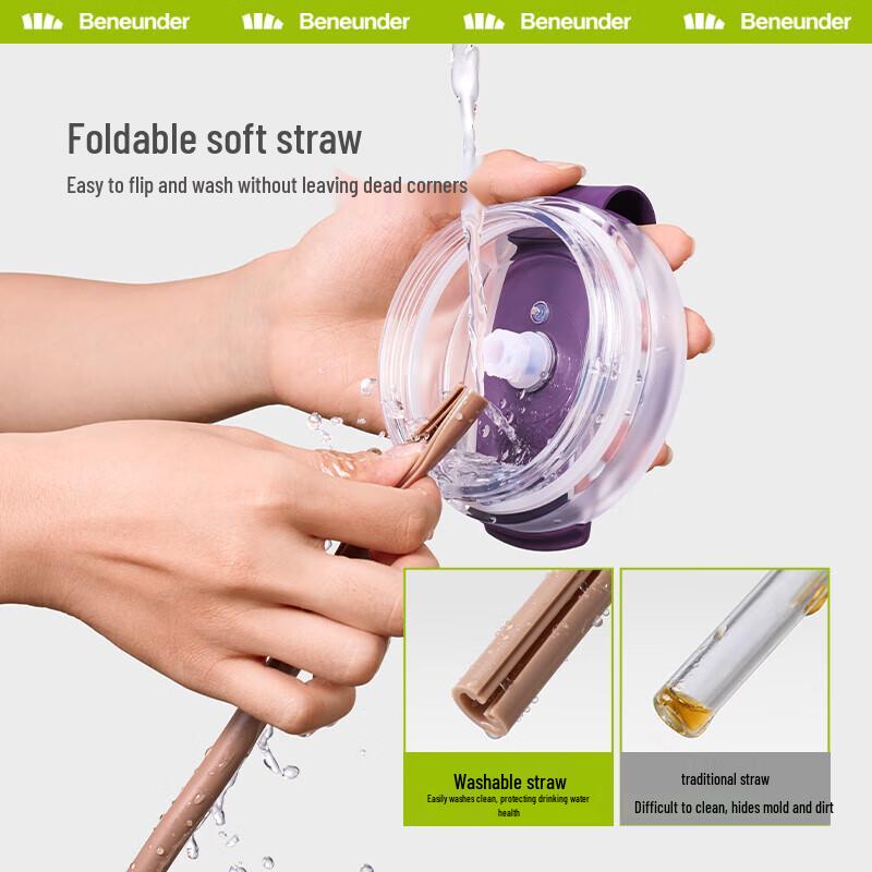 BENEUNDER LC80224 Insulated Stainless Steel Straw Cup