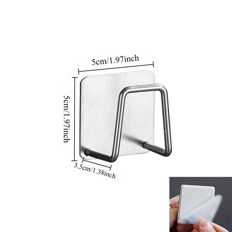 

2pcs Stainless Steel Sink Sponge Rack For Sponge Steel Wire Ball Draining Paste The Inner Wall Of The Sink Kitchen Supplies 2pcs