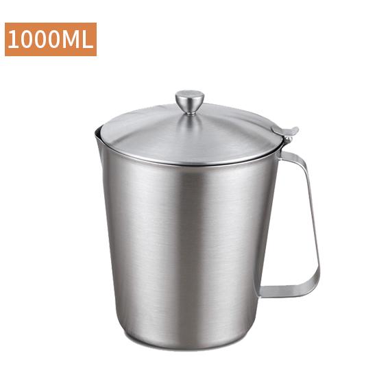 Fypo Milchaufschäumkännchen mit Deckel Edelstahl Kaffeetassen Espresso Kaffeekrug Barista Craft Coffee Latte Milchaufschäumkännchen