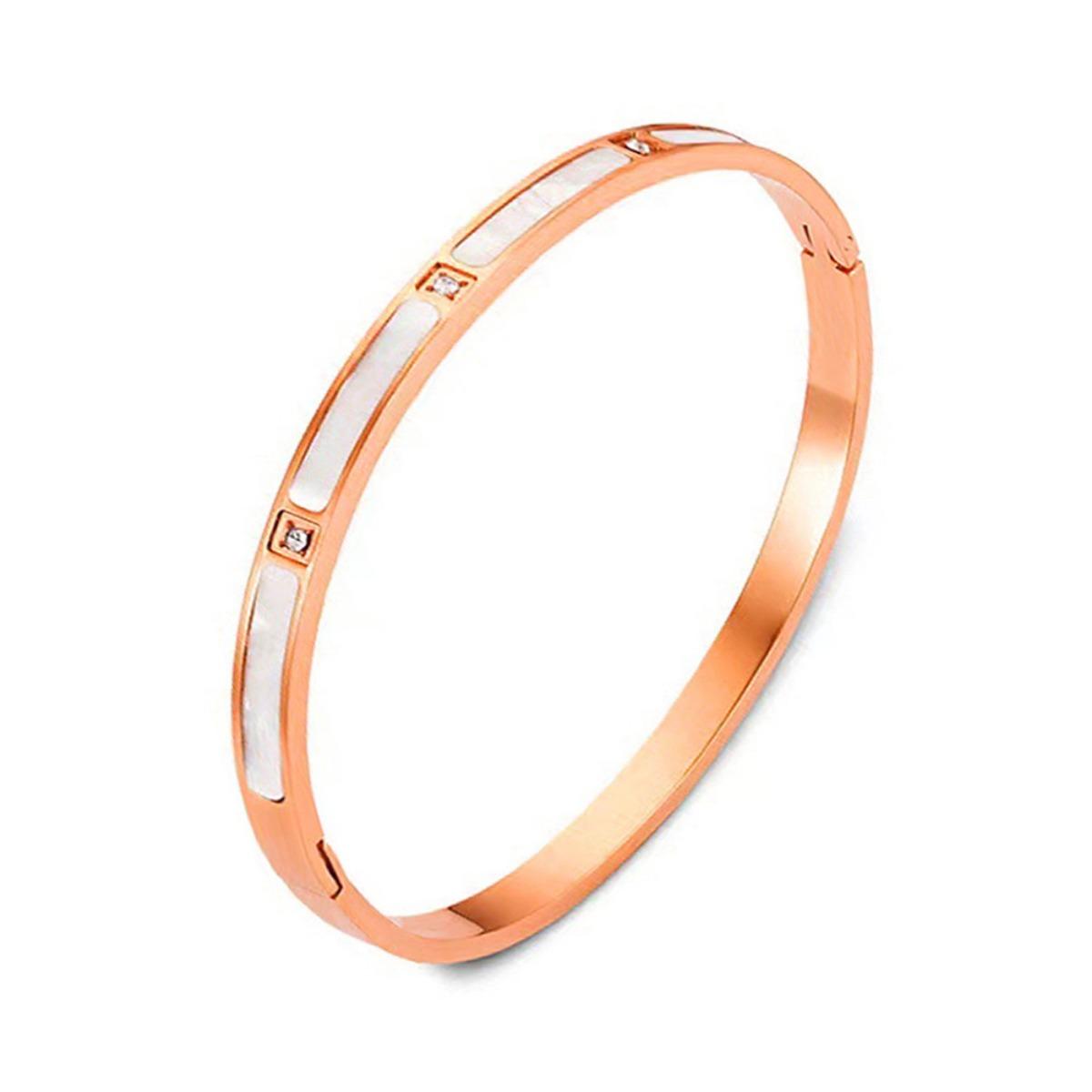 Белый браслет с инкрустацией из циркониевого сплава, женские ювелирные аксессуары розового золота