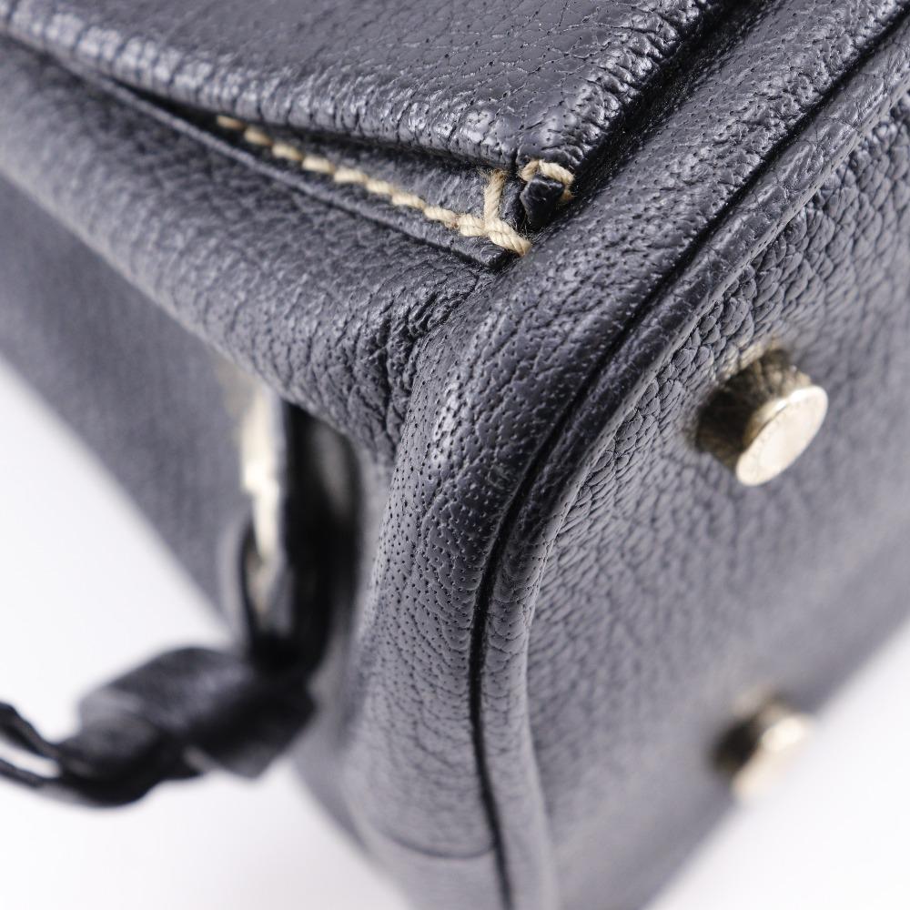 BVLGARI Maxi Rettale Handbag 2WAYShoulder black leather Women Used