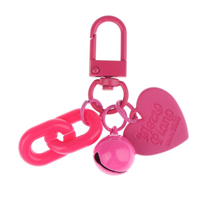 1Pc Alloy Love Shape Pendant Keychain Heart Key Chain With Bell Couple Friend Bag Gift Jewelry Key Holder Accessories