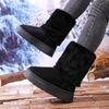Women's Wide Width Mid-Calf Platform Snow Boots - Faux Fur Lined Winter Boots for Outdoor Wear, Thick Sole Cozy Boots