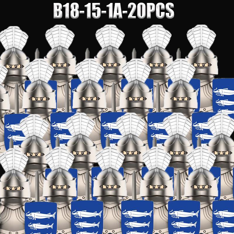 Medieval Military Soldier Series Building Blocks Castle Black Eagle Green Dragon Knights Figures Militia Accessories Bricks Toys