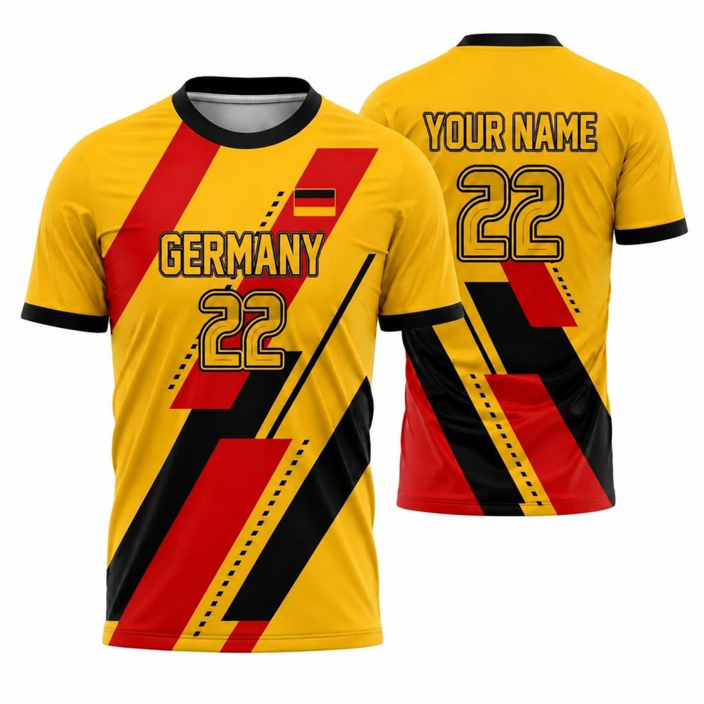 Unisex DIY International Soccer Fan Retro Street Style Crew Neck Jersey Lightweight Breathable Fabric Suitable for Outdoor Activities and Sports