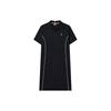 Embroidered Logo Letter Casual Knit Simple Polo Short Sleeve Dress Women Dresses Legendary-Blue F11W231305F-NV