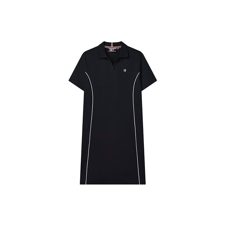 

FILA Embroidered Logo Letter Casual Knit Simple Polo Short Sleeve Dress Women dresses Legendary-Blue F11W231305F-NV M