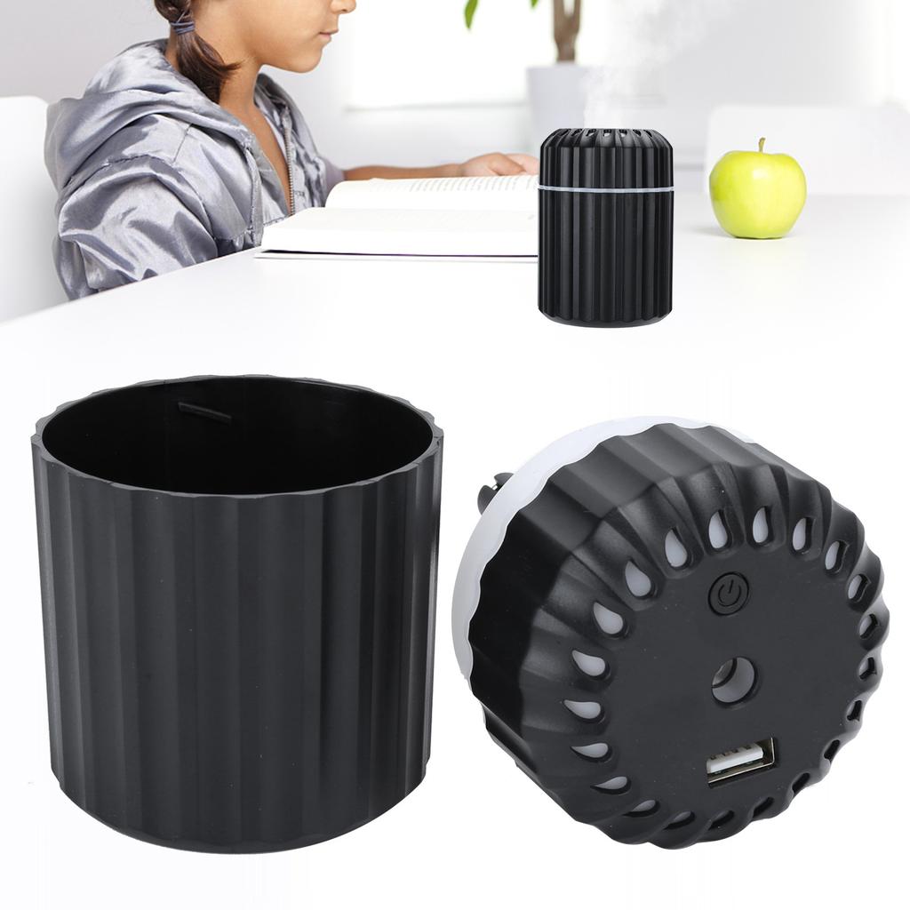 Portable Mini Humidifier 200ml Large Capacity USB Powered Mute Humidification for Home OfficeBlack