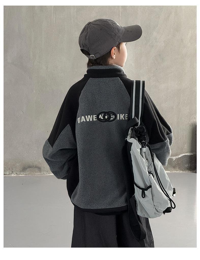 Boys' 2025 Fleece-Lined Waterproof Windproof Autumn/Winter Jacket