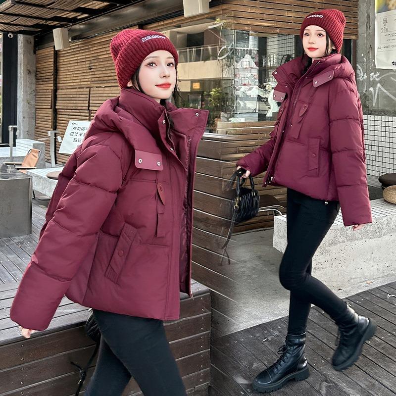 Small padded jacket winter new fashion padded jacket padded jacket loose short thickened fashion hooded outside