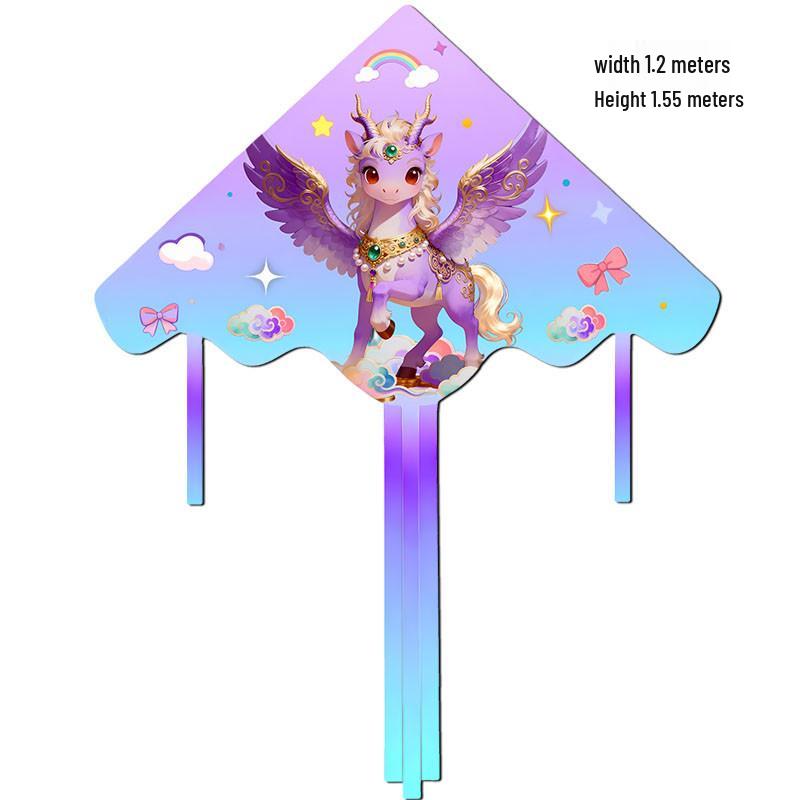 Purple Angel Pony Kite for Kids - Easy to Fly Cartoon Horse