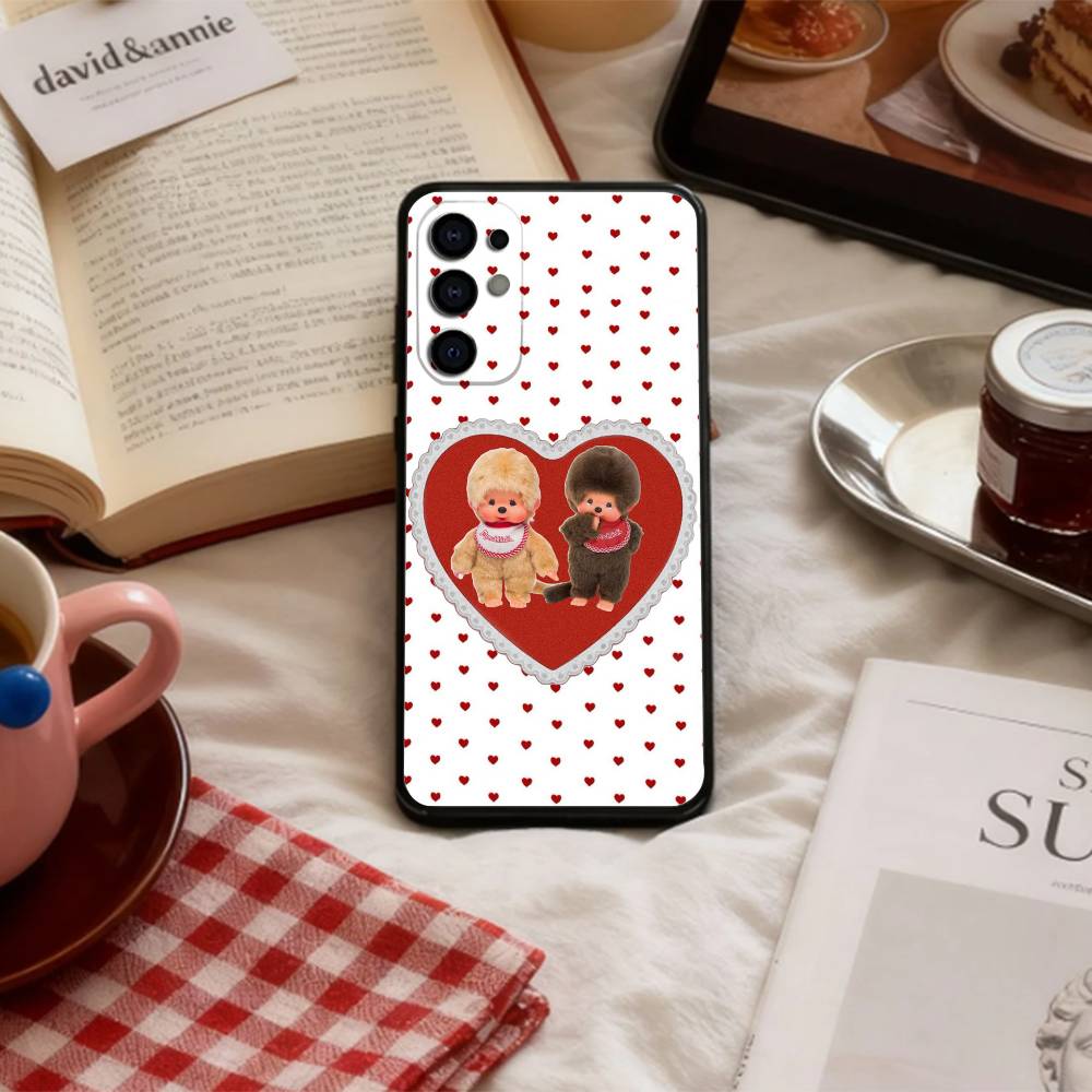 

Plush Doll M-Monchhichis Phone Case For Samsung S 25,24,23,22,30,21,10,9,Ultra,Plus,Lite,FE,4,5 G Soft Black Case Samsung S24fe