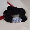 High-End Light Purple Crystal Flower Scrunchie Hair Tie for Women