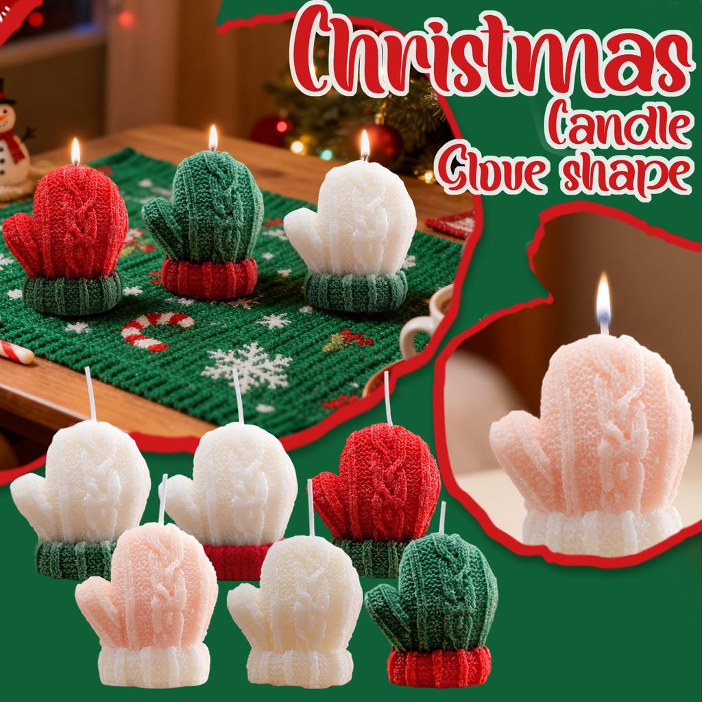 Holiday Scented Candle Festive Glove-Shaped Aromatic Candles For Home Decoration And Giving Clean Burning Wax Fragrances For Christmas Celebrations