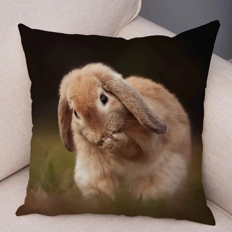 Sofa Car Home Decor Cute Rabbit Cushion Cover Bedroom Living Room Pillowcase Pet Animal Pillowcase