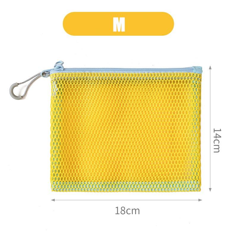 Bunte Netztasche mit doppeltem Reißverschluss, doppellagiges tragbares Münzfach, quadratisches Netz-Münzfach, Reiseaufbewahrungs-Tragetasche