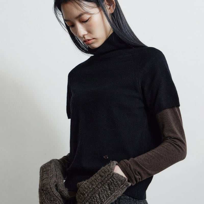 Monochrome hand leaf gloves (brown)