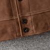 Brown Uncoated Natural Cow Leather Jackets Men Genuine Cowhide Leather Einstein Coat Slim Fit Jacket Man Business Clothes Autumn