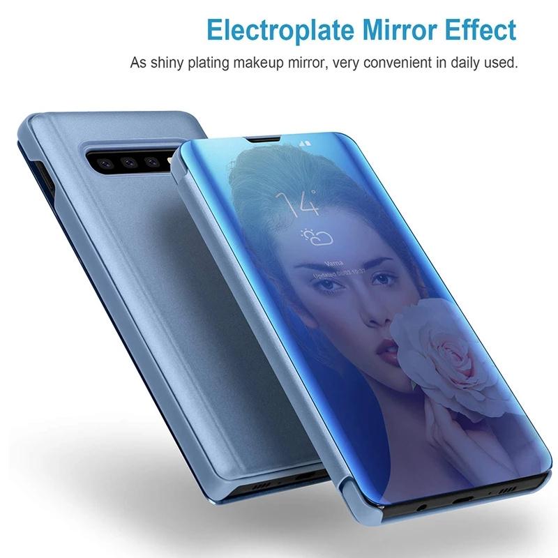 Mirror Smart Case For Xiaomi Redmi Note 13 14 12 11 10 Pro Plus Redmi Note 12S 11S 10S 13C 12C 14C Flip Stand Phone Cover