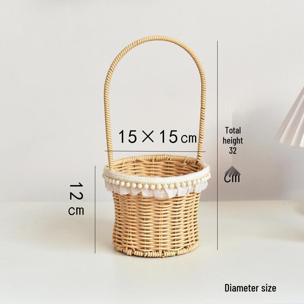 Handcrafted Anti-Rattan Flower Basket - Perfect for Fresh Flowers, Succulents, or Gifts.