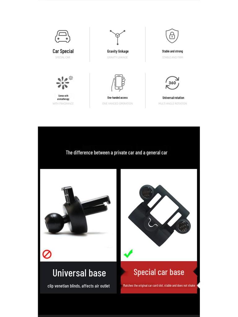 Honda-Specific Snap-On Car Phone Holder for Air Vent Navigation