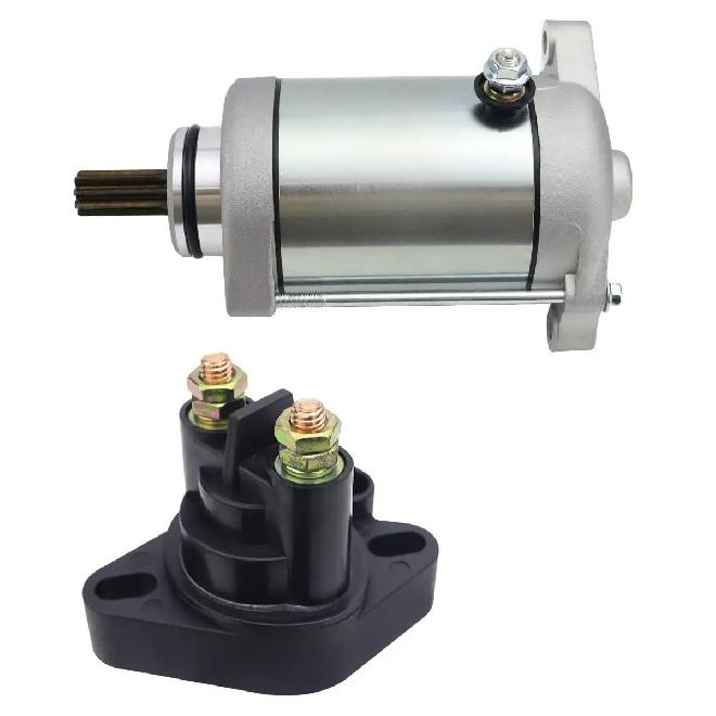 Starter Motor and Relay for Arctic Cat 500 Auto 500 Manual 650,XT 650 H1 Auto Prowler 650 Engine NO.3545-015 3545-024 0825-001 2 PCS SET