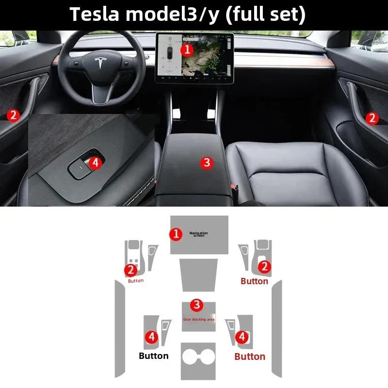 Tpu Transparent Film for Tesla Model 3 Y Model X S Car Interior Sticker Center Console Gear Touch Screen Dashboard Door Panel model 3 Y