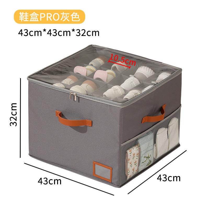 

Складные коробки для обуви с прозрачным окном, штабелируемый органайзер для обуви и контейнеры для хранения, многосекционный органайзер для полок в шкафу серый
