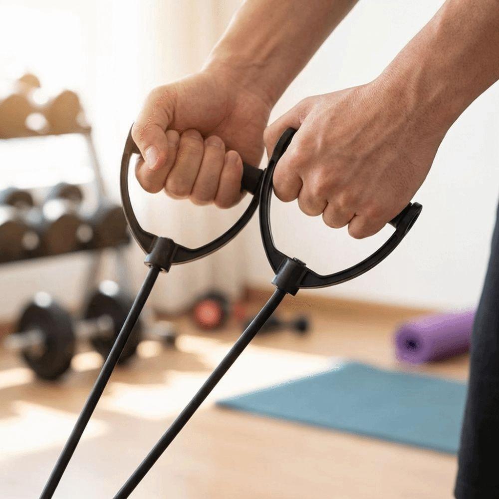 Schwarze Zugseilbänder Krafttraining Workout Übungsband Gummirohrband Fitness