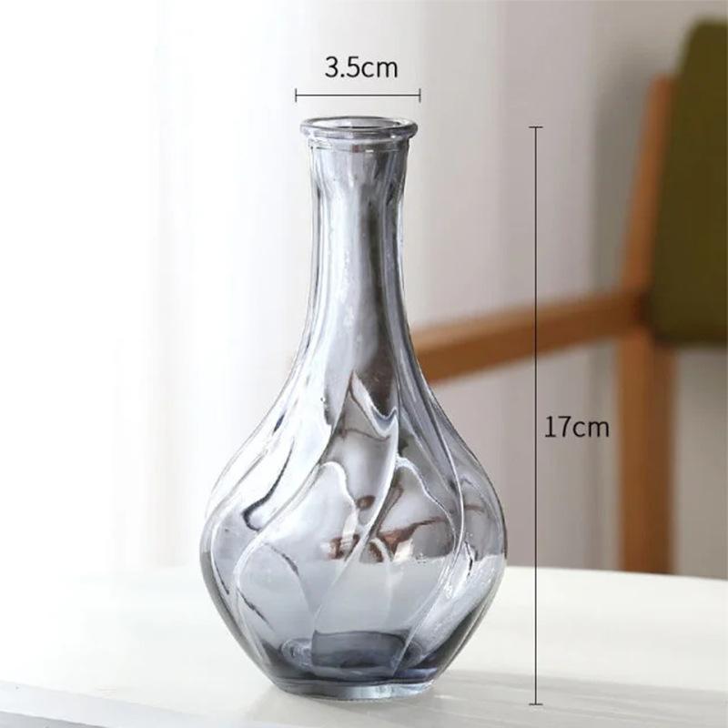 European Thread Vase Small Fresh Tabletop Inserted Colored Glass Household Decoration Vase Small Mouth Vase