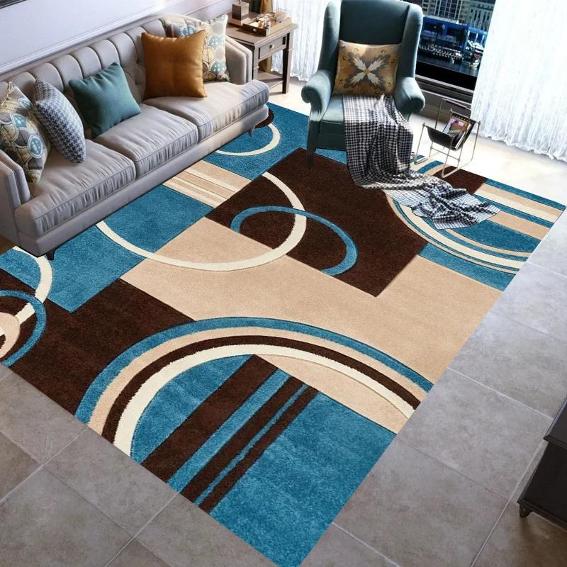 Fashionable Stylish Geometric Lines Washable Modern 3D Printing Carpet Mat Living Room Bedroom Toilets Rugs Area Rug