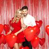 2Packs 1x2m Red Black Foil Curtain Backdrop Black Red Tinsel Party Streamer Curtains Wedding Bridal Shower Birthday Decoration 5