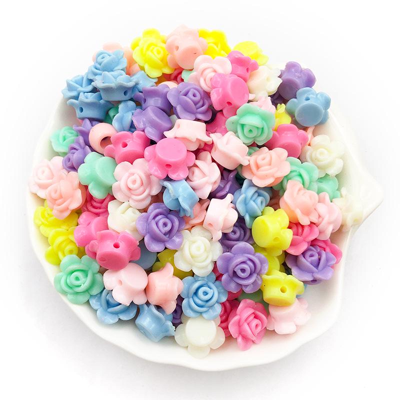 50g Mix of Acrylic Butterfly, Heart, Round Loose Beads for DIY Macaron Color Bracelets & Necklaces.