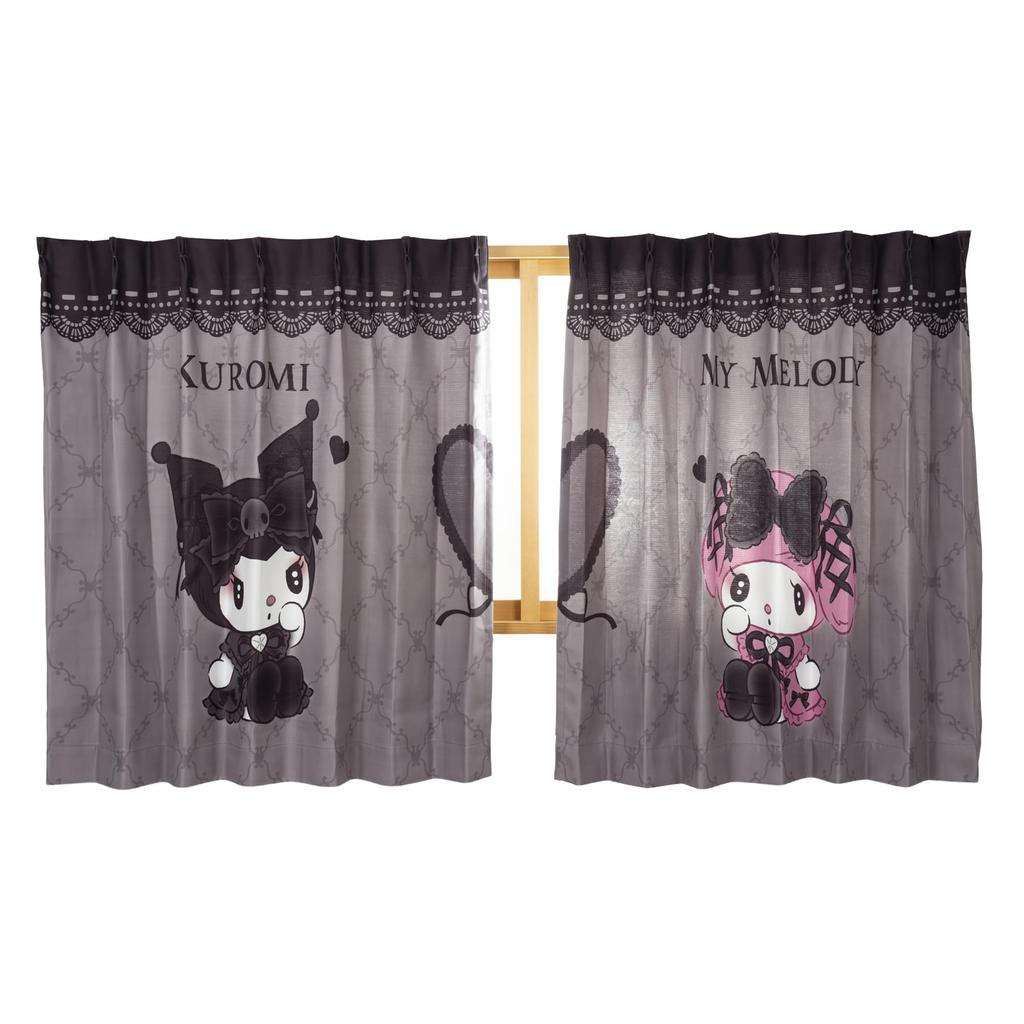 MORIPiLO Sanrio Blackout Curtains My Melody Kuromi Pattern Connecting Single Picture Art 100cm x 110cm Length Set Washable Cute Goods sanrio Midnight
