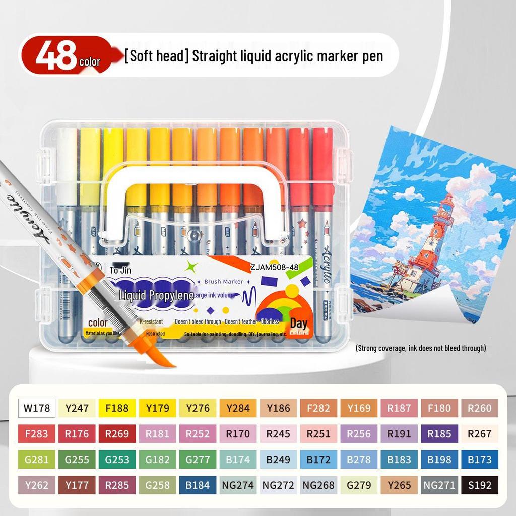 Zhi Jin Liquid Acrylic Marker - Soft Tip, Opaque Watercolor Pen for DIY Graffiti & Elementary School Art.