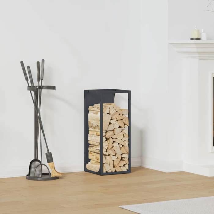 VidaXL Portant de bois chauffage anthracite 25x25x60 cm, support à bûches de cheminée, support à bûches, support à bûches 864261