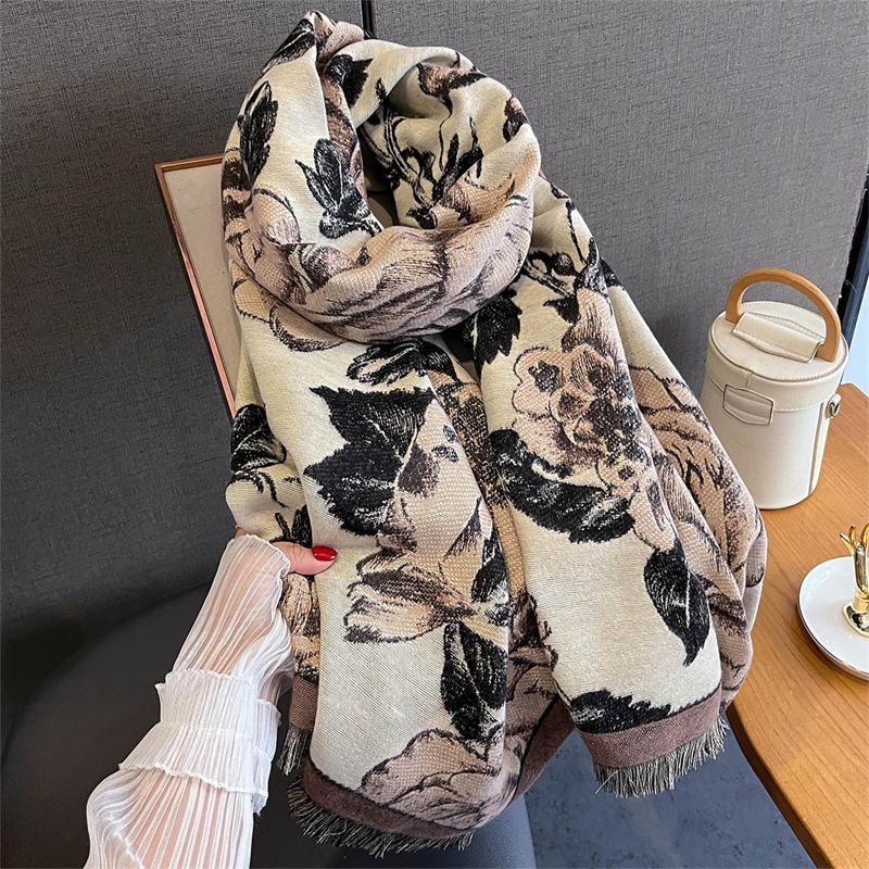 Luxury Winter Thick Warm Scarf for Women Cashmere Shawl Wraps Pashmina Long Tassel Blanket Bufanda Female Echarpe Stole