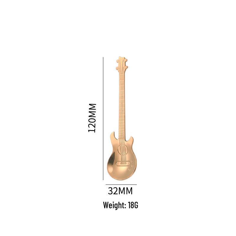 304 Stainless Steel Colorful Guitar Coffee & Dessert Stirring Spoon