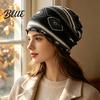 Versatile Lazy Style Hair Tie Women's Geometry Print Slouchy Hat Casual Soft Stretch Skull Colorful Geometric Pattern Hat Cap Warm Cancer