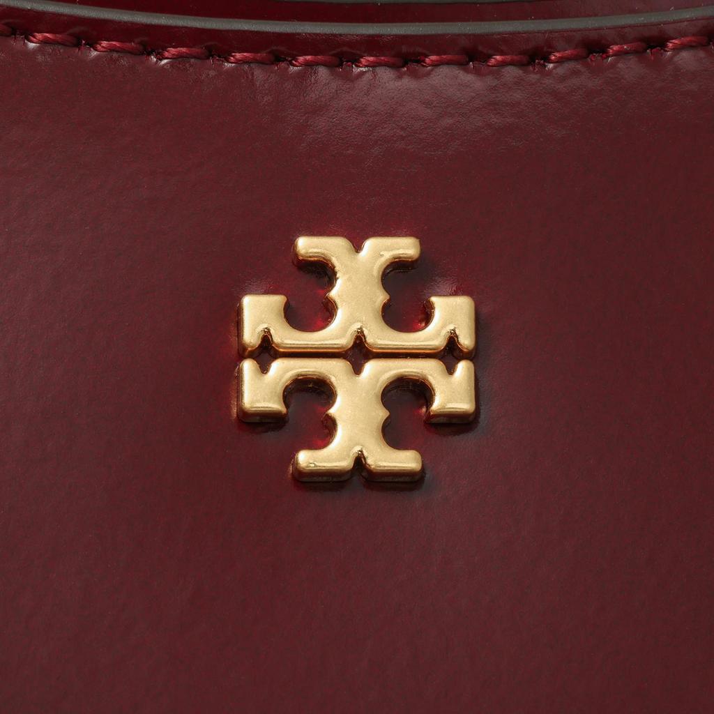 Tory Burch Emerson Minimalist Casual Zipper Leather Crescent Bag Women Handbags Burgundy 147940-627