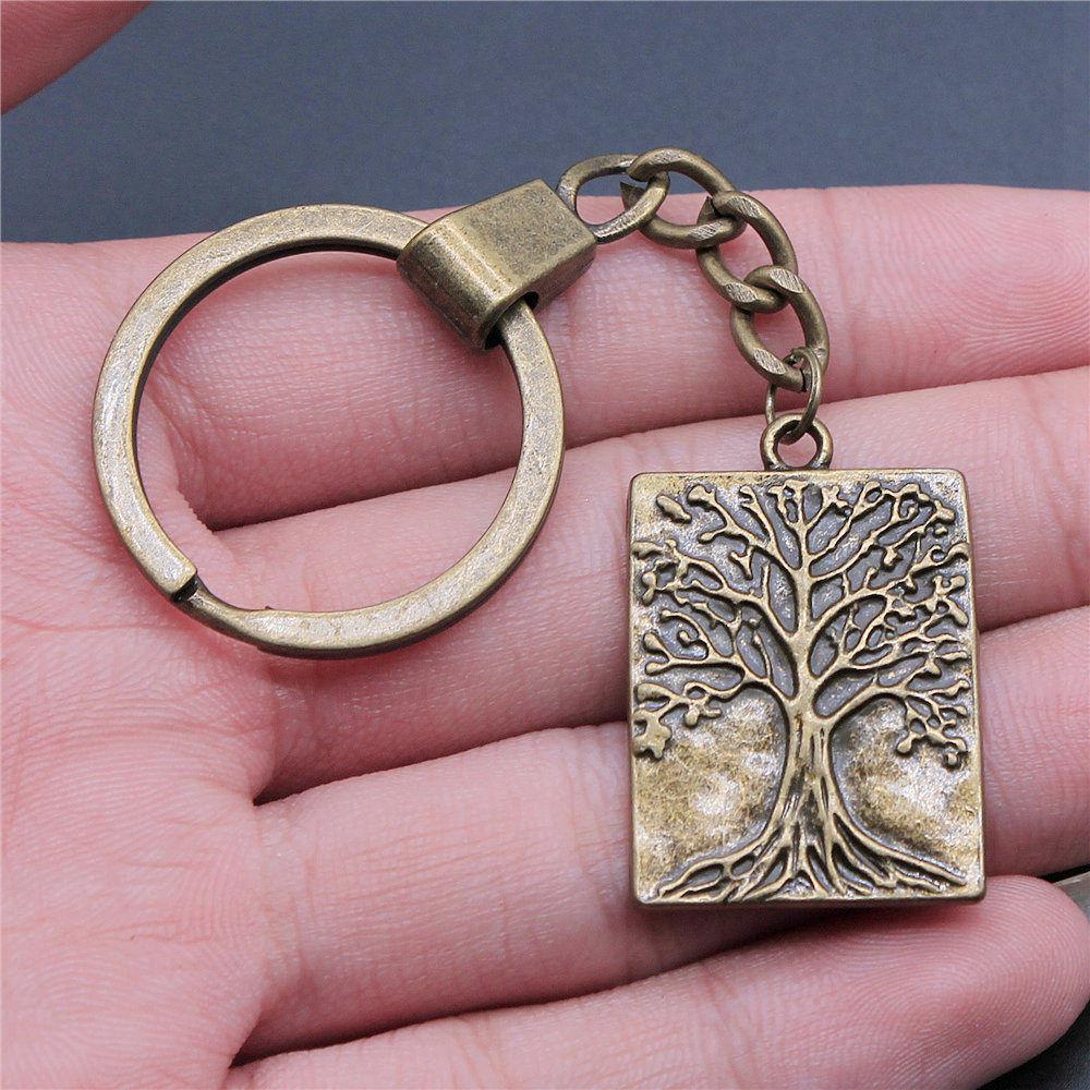 Tree of Life Nature Growth Pendant Antique Bronze Metal Keychain Trendy Gift for Nature Lovers