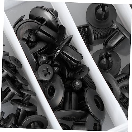 GRIRIW 50pcs Car Bumper Push Fasteners Anti-Rust Mudguard Fastener Rivets Black White for Car Accessories