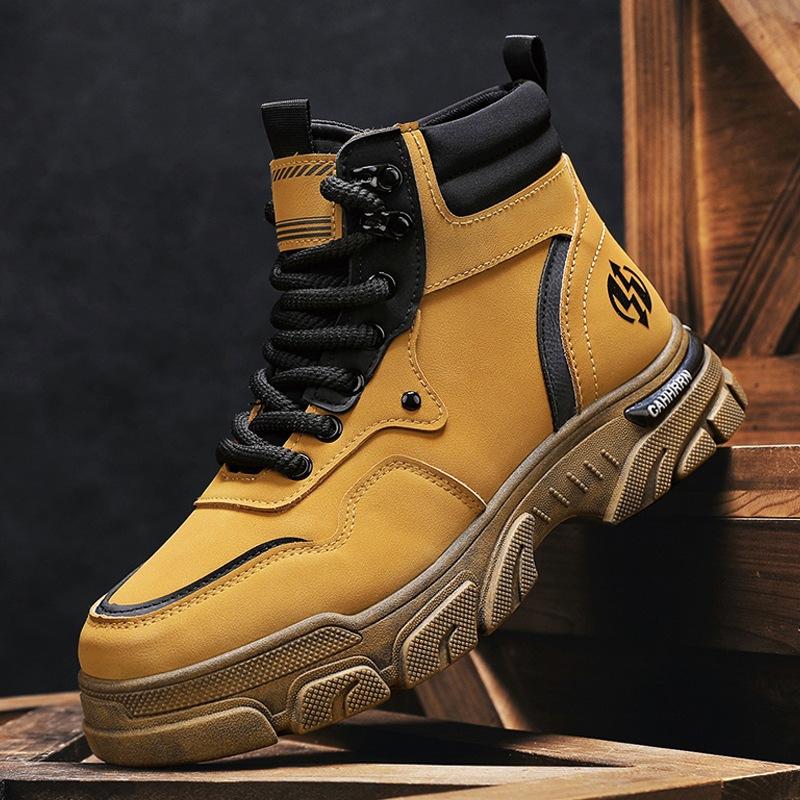 Old men's boots high-top tooling Martin boots men's new autumn and winter recreational locomotive shoes men's outdoor trendy shoes