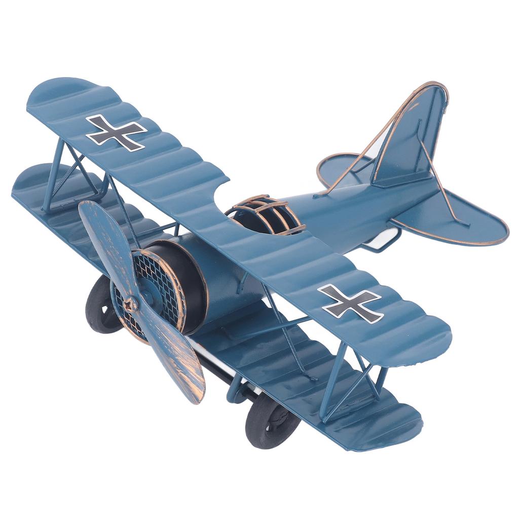 Model de Avion Metalic Retro Ornament Avion din Fier Vintage Decorativ Statuetă Avion Exquisită pentru